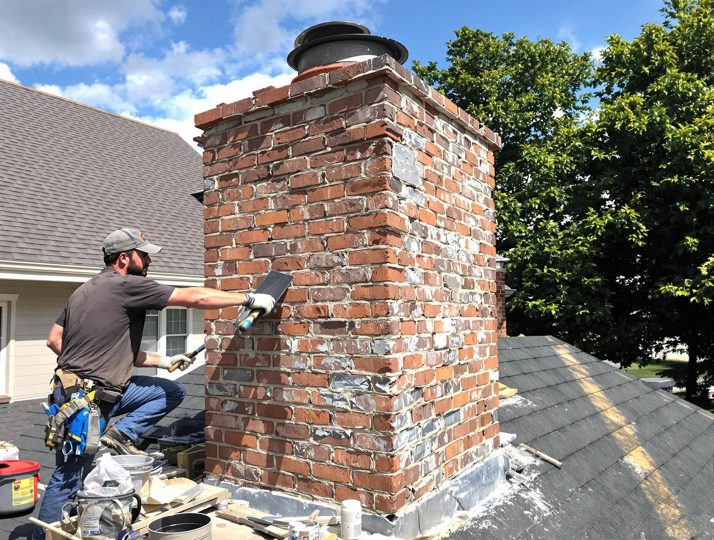 Completed chimney rebuild by Denver Chimney Sweep in Denver, CO