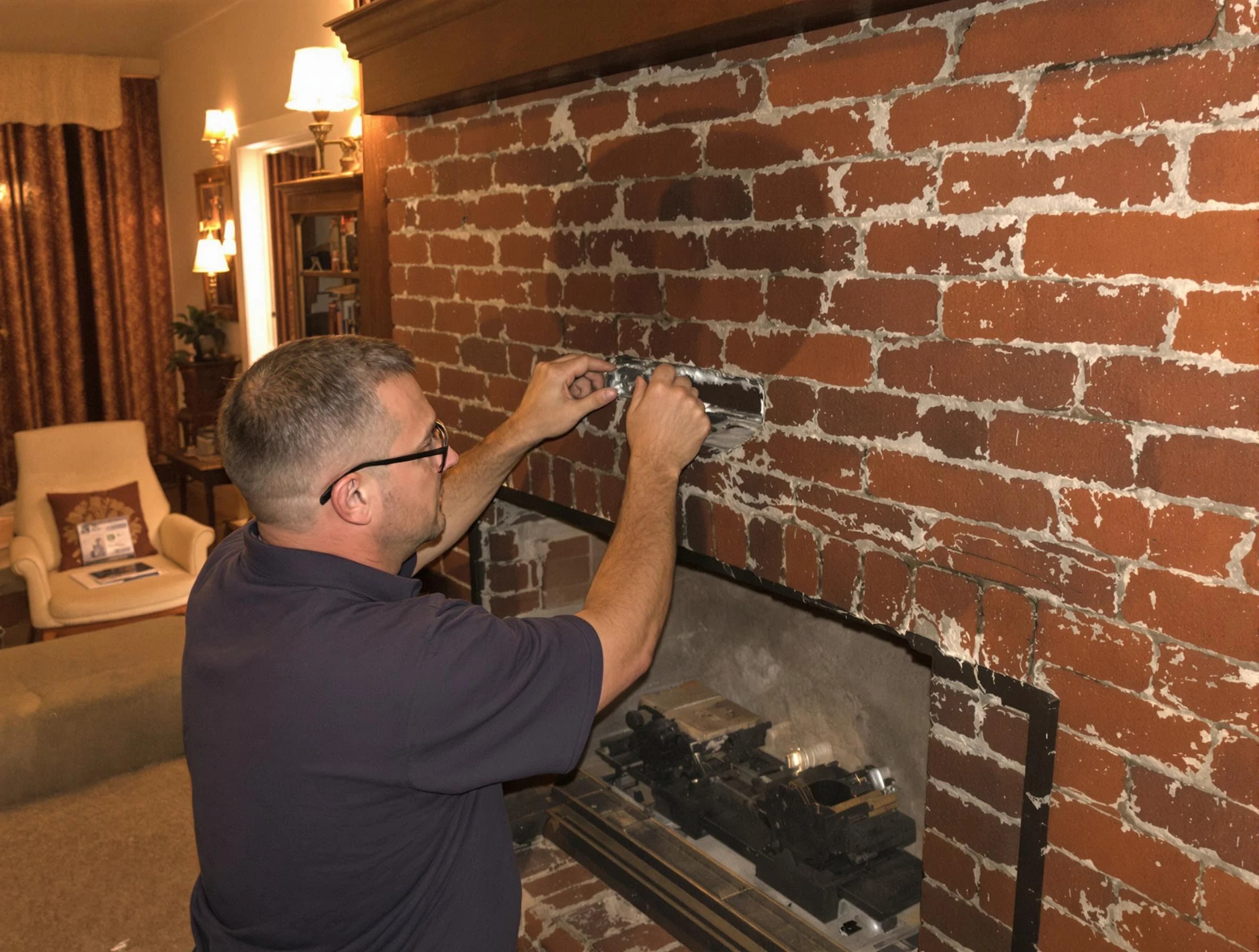 Denver Chimney Sweep expert fixing a fireplace in Denver, CO