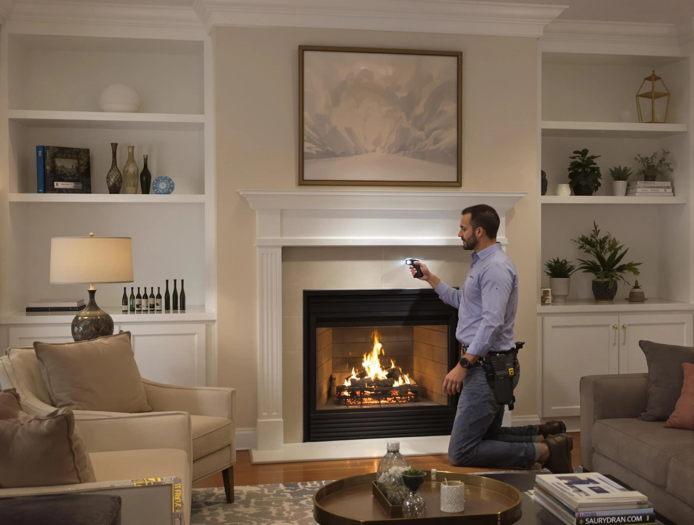 Denver Chimney Sweep conducting a fireplace safety inspection in Denver, CO