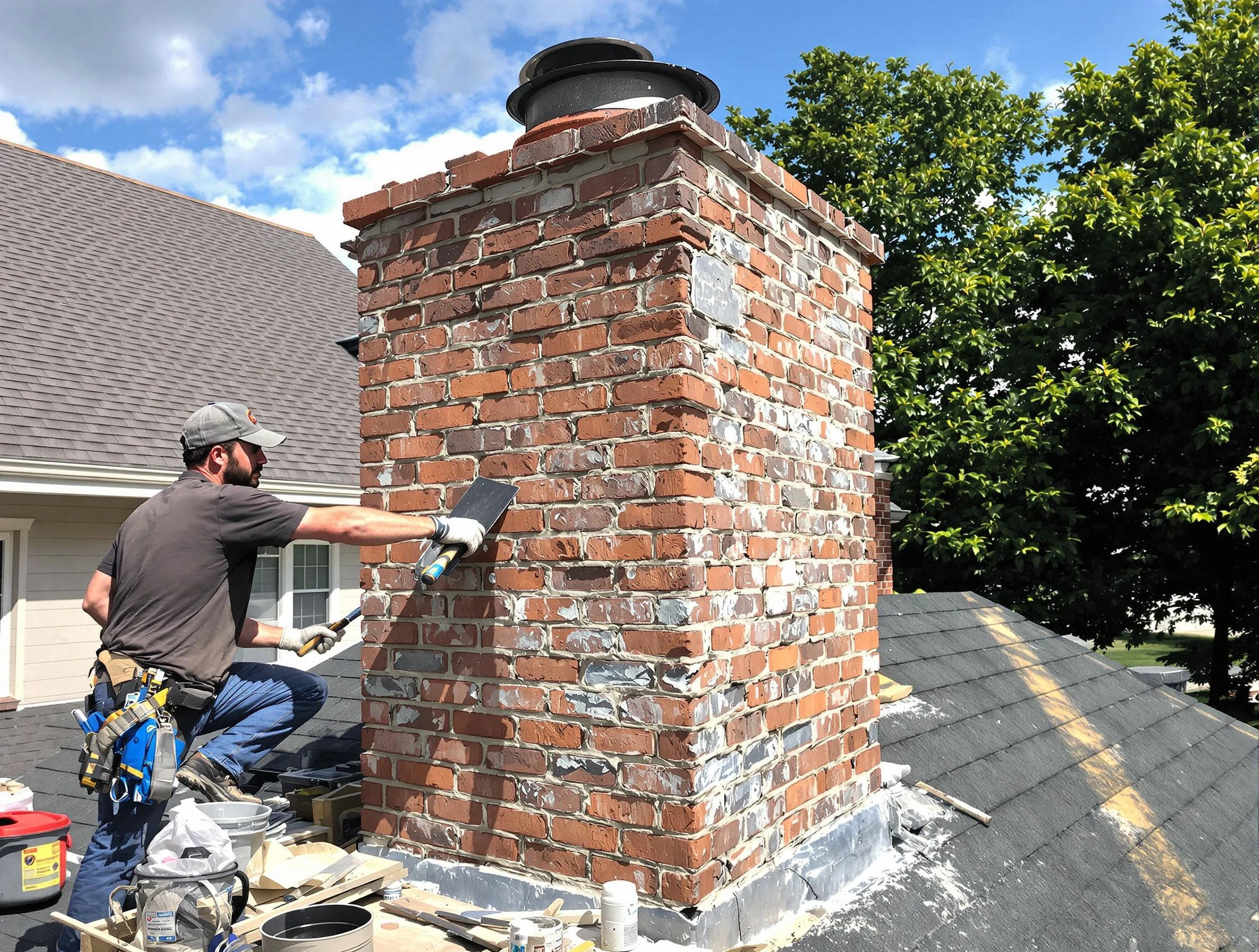 Completed chimney rebuild by Denver Chimney Sweep in Denver, CO