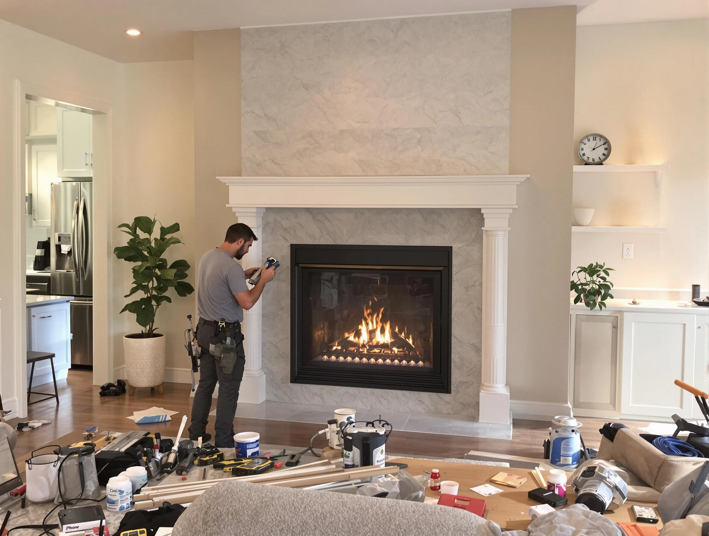 Newly installed fireplace by Denver Chimney Sweep in Denver, CO